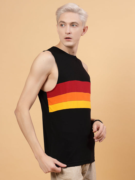 Colorblock Men Trendy Vest T-Shirt