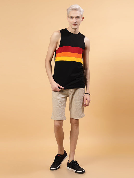 Colorblock Men Trendy Vest T-Shirt