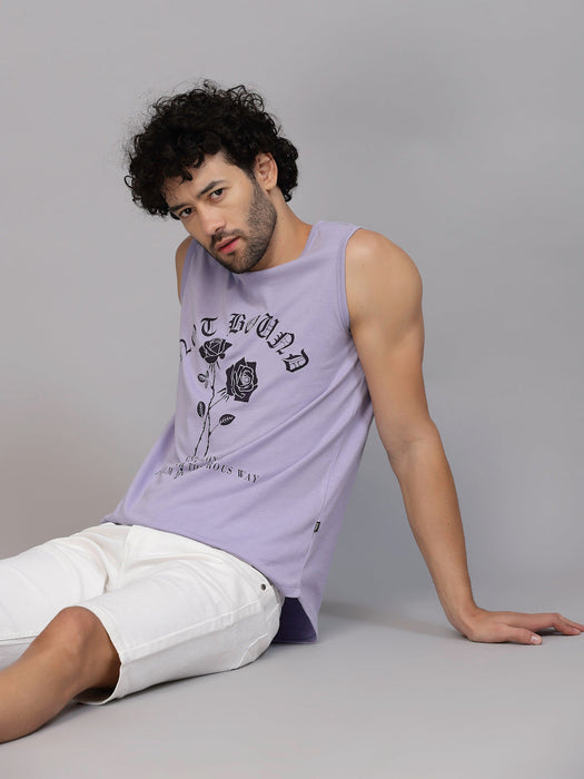 Placement Print Cotton Jersey Vest T-Shirt