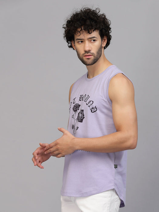 Placement Print Cotton Jersey Vest T-Shirt