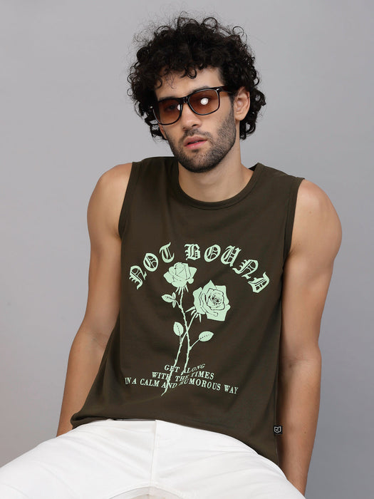 Placement Print Cotton Jersey Vest T-Shirt