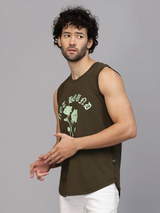 Placement Print Cotton Jersey Vest T-Shirt