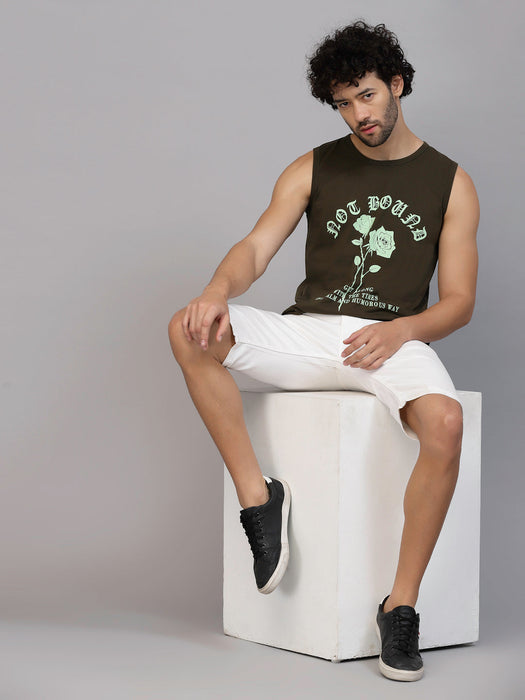 Placement Print Cotton Jersey Vest T-Shirt