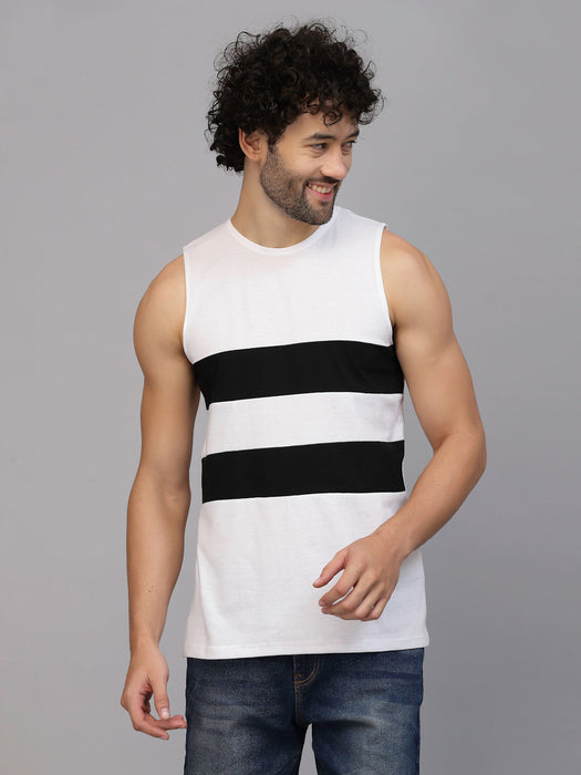 White Colorblocked Vest T-shirt