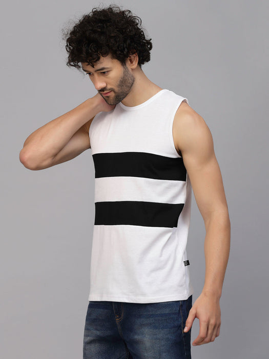 White Colorblocked Vest T-shirt