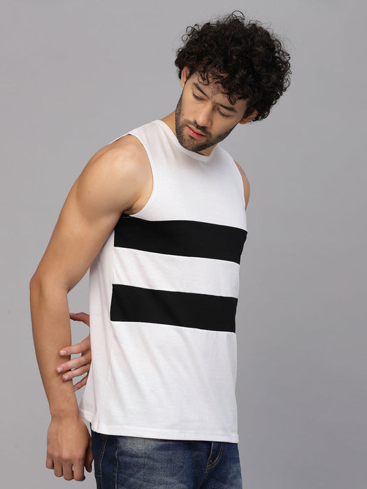 White Colorblocked Vest T-shirt