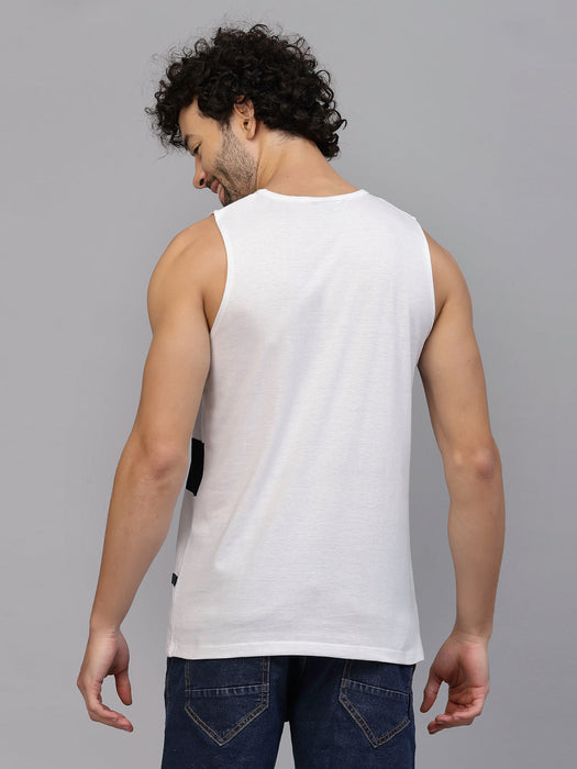 White Colorblocked Vest T-shirt