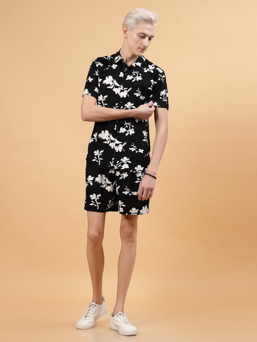 Men's Rayon Co-ord Set in Botanical Print