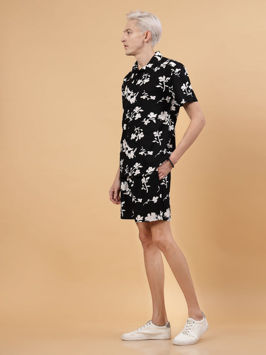 Men's Rayon Co-ord Set in Botanical Print