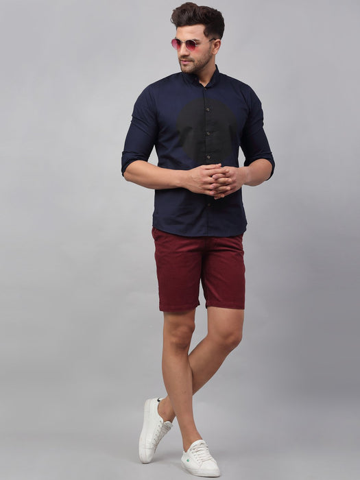 Maroon Corduroy Cotton Woven Shorts