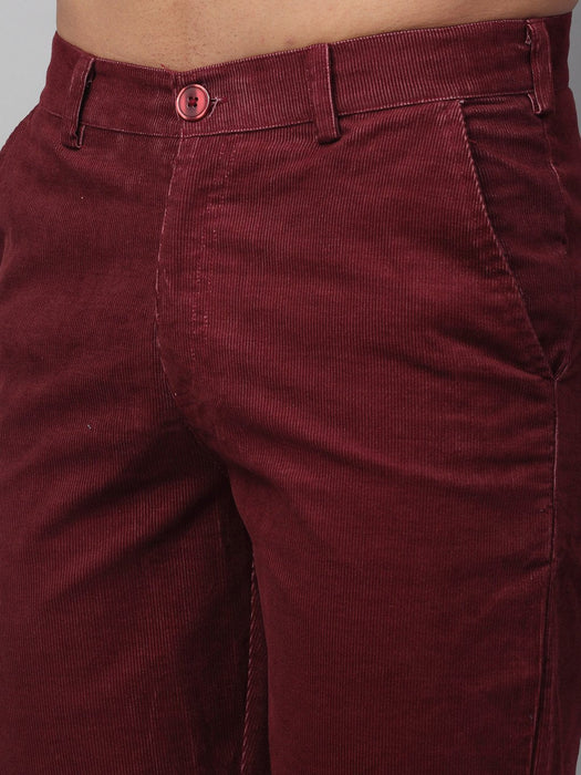 Maroon Corduroy Cotton Woven Shorts