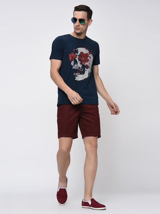 Maroon Corduroy Shorts for Men