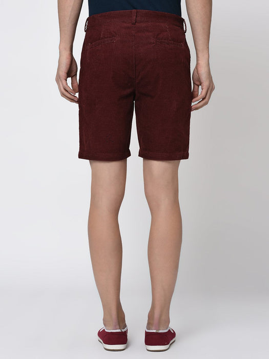 Maroon Corduroy Shorts for Men