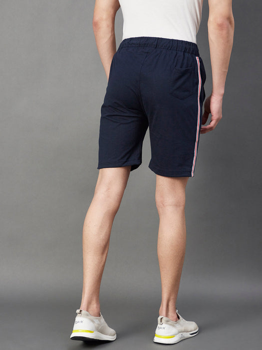 Navy Tape Detailing Knitted Shorts