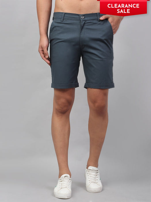 Blue Cotton Woven Shorts