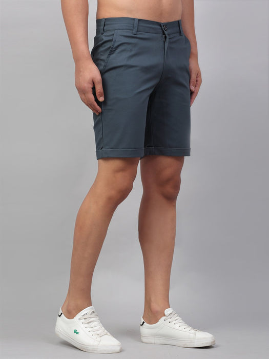 Blue Cotton Woven Shorts