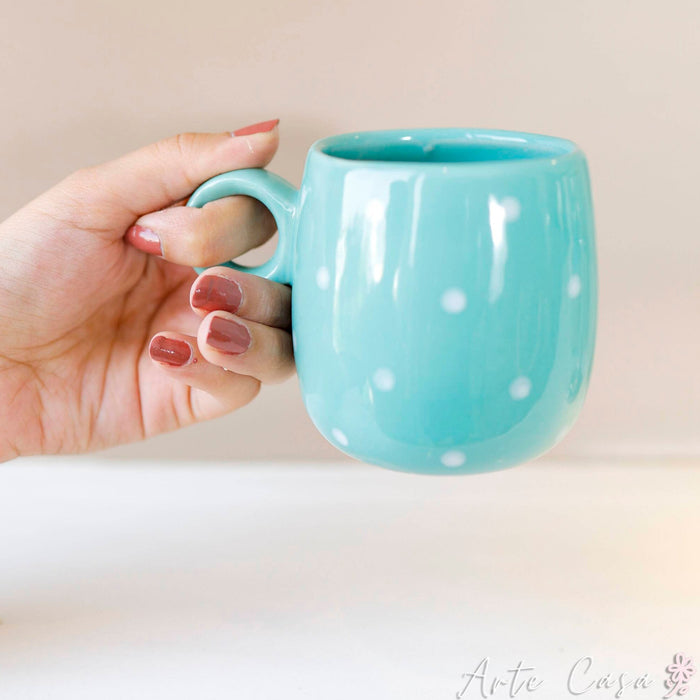 Blue dotted mugs-set of 2