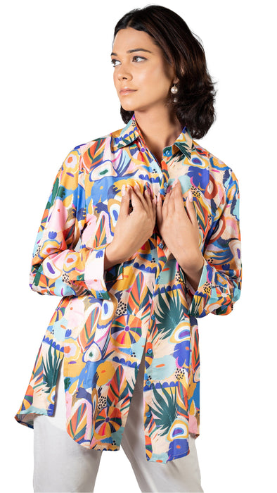 Women Spring Fling Printed Shirt-CK-SPRING FLING