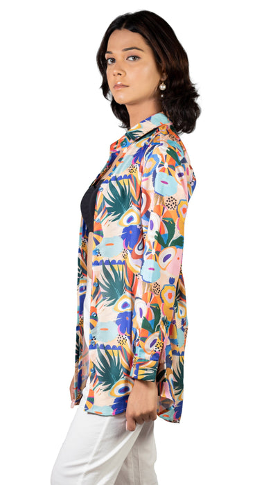 Women Spring Fling Printed Shirt-CK-SPRING FLING