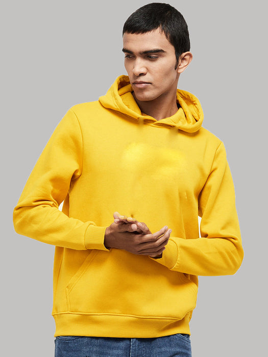 Yellow Fleece Hooded Sweatshirt