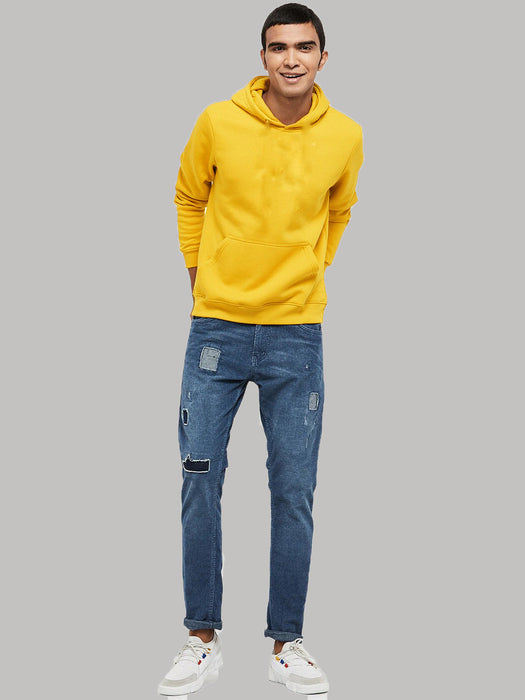 Yellow Fleece Hooded Sweatshirt