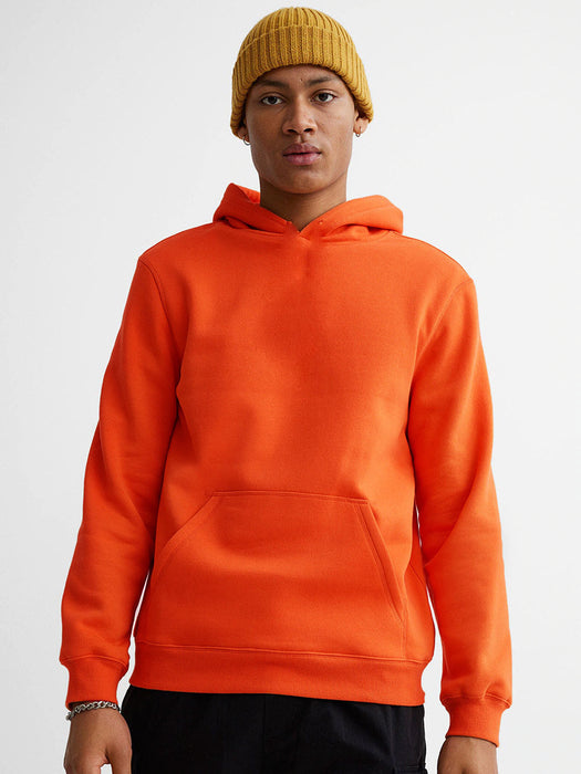 Orange Fleece Hooded Sweatshirt