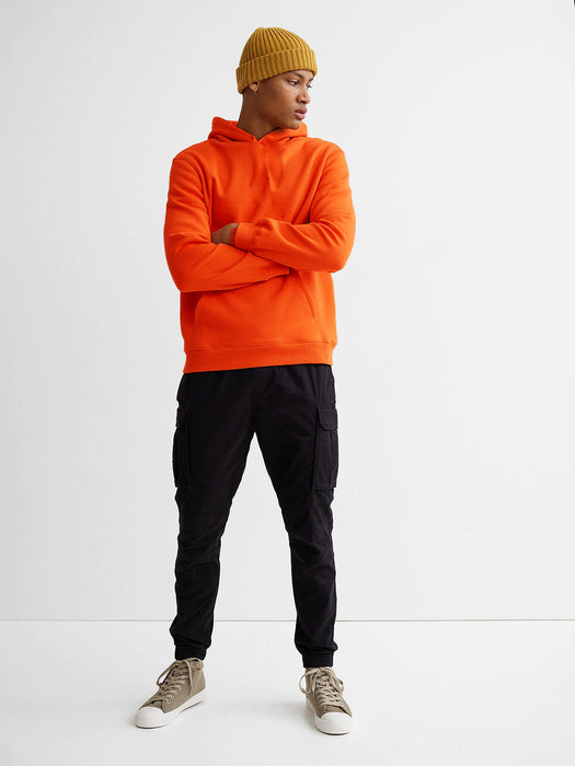 Orange Fleece Hooded Sweatshirt