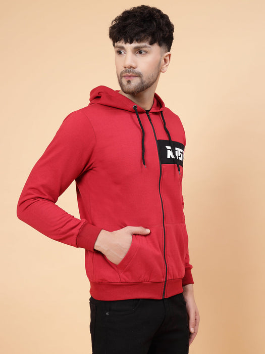 Hooded Printed Fleece Jacket