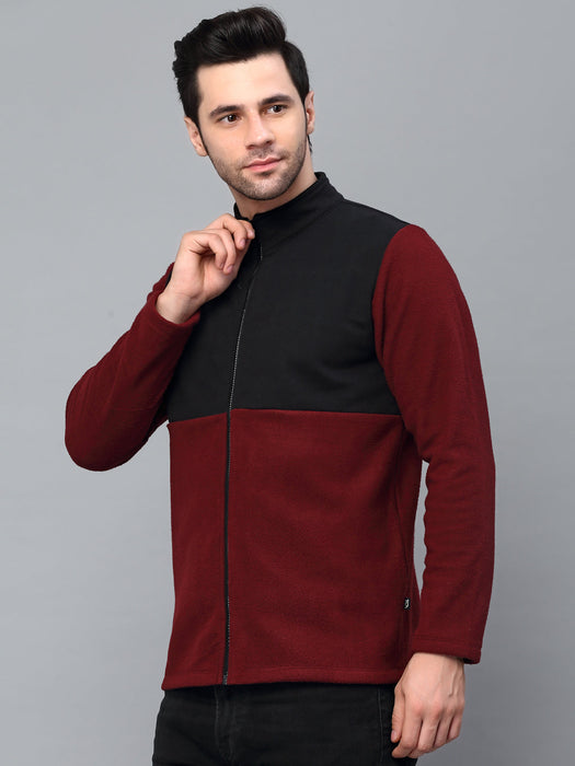 Color Blocked High Neck Polar Fleece Jacket