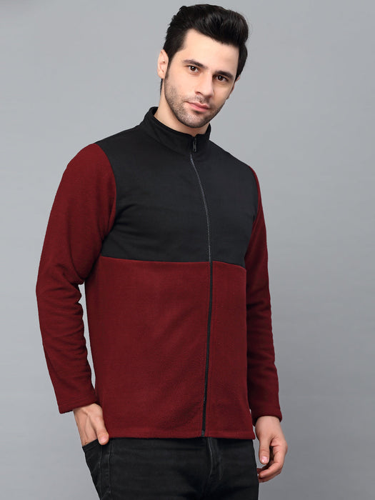 Color Blocked High Neck Polar Fleece Jacket