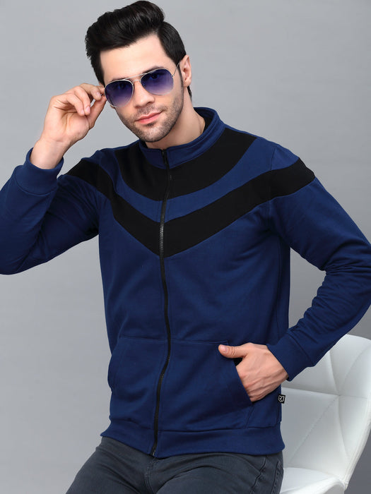 Color Blocked High Neck Fleece Jacket