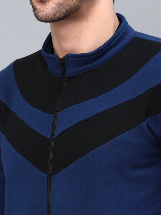 Color Blocked High Neck Fleece Jacket