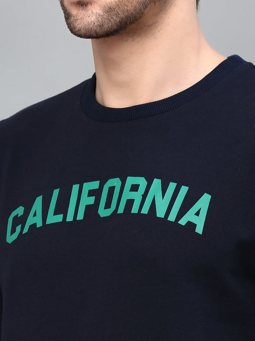 Dark Grey CALIFORNIA Print Round Neck Fleece Sweatshirt