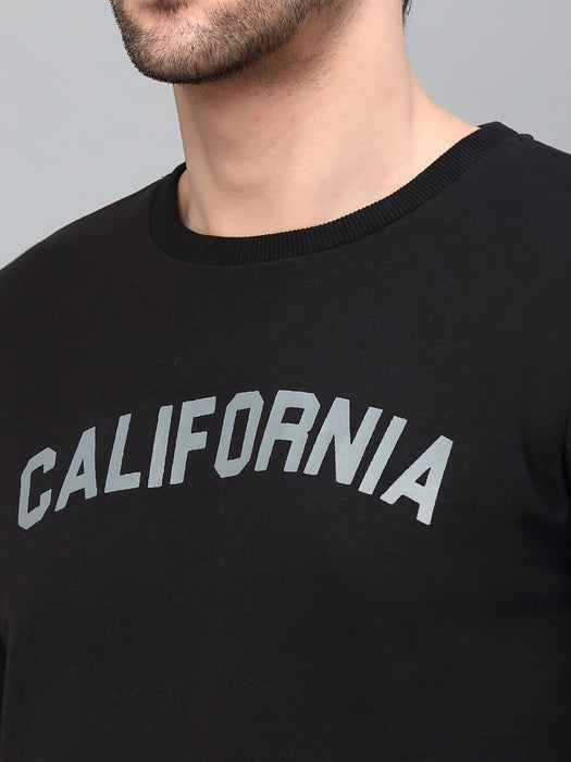 Dark Grey CALIFORNIA Print Round Neck Fleece Sweatshirt