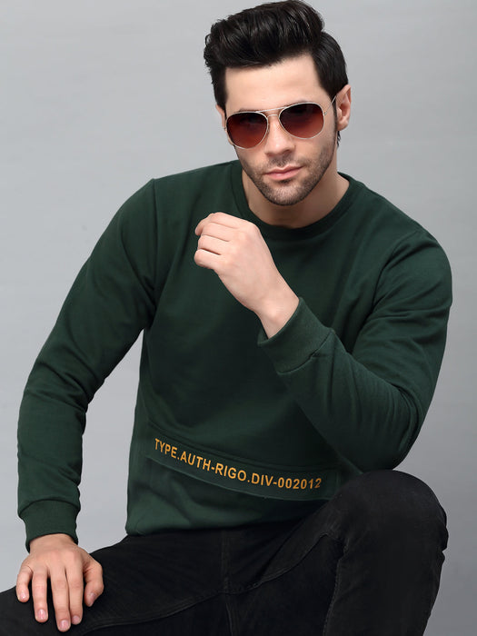 Round Neck Printed Fleece Sweatshirt