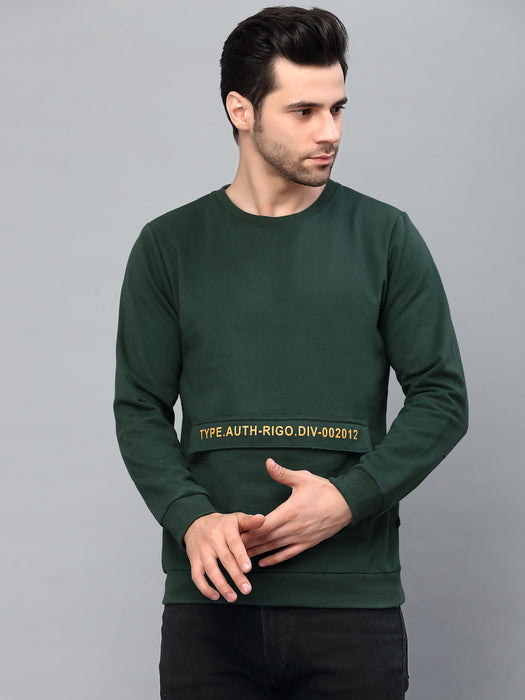 Round Neck Printed Fleece Sweatshirt