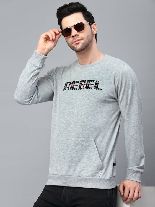 Round Neck Printed Terry Sweatshirt