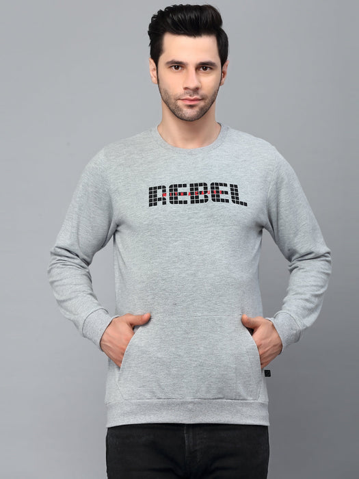 Round Neck Printed Terry Sweatshirt