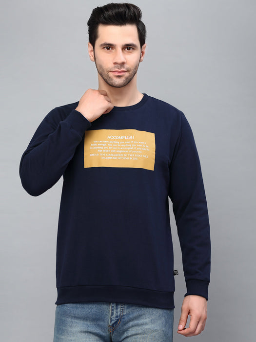 Round Neck Printed Fleece Sweatshirt