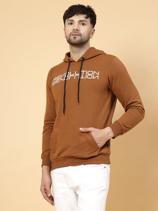 Revolutions Printed Hooded Neck Fleece Sweatshirt