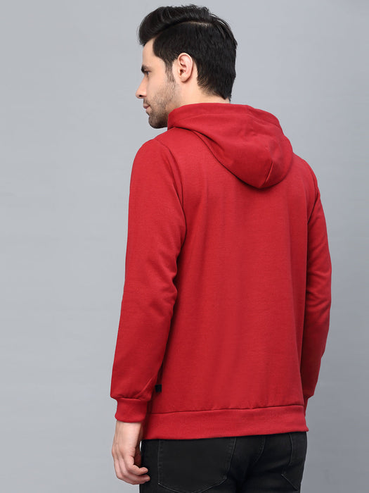 Printed Hooded Neck Fleece Sweatshirt