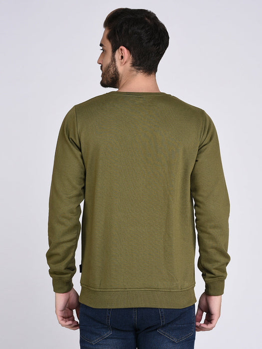 Printed Round Neck Fleece  Sweatshirt