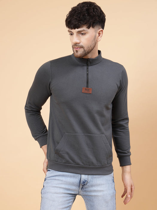 Zip-Up Neck Fleece Sweatshirt