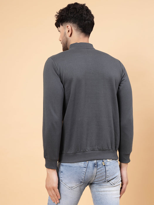 Zip-Up Neck Fleece Sweatshirt