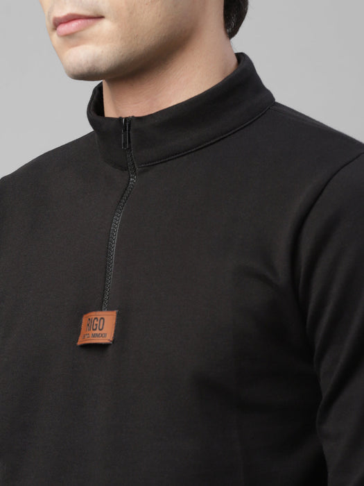 Zip-Up Neck Fleece Sweatshirt