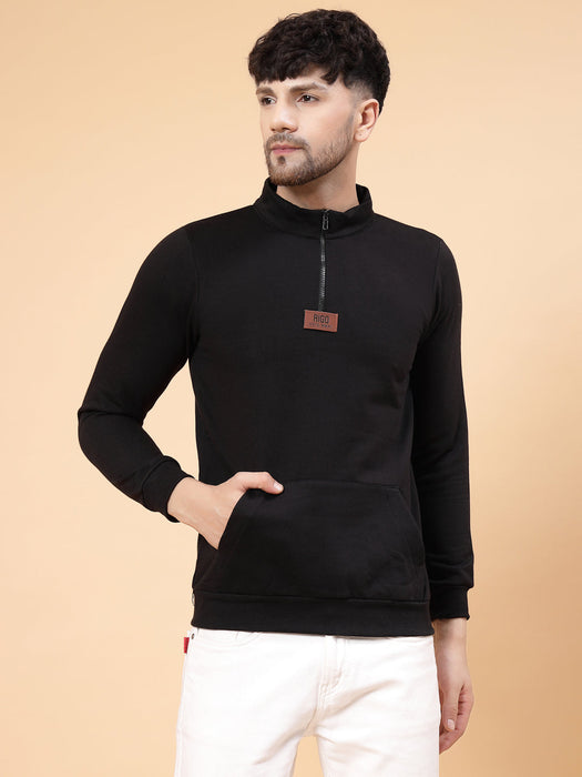 Zip-Up Neck Fleece Sweatshirt