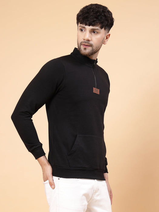 Zip-Up Neck Fleece Sweatshirt