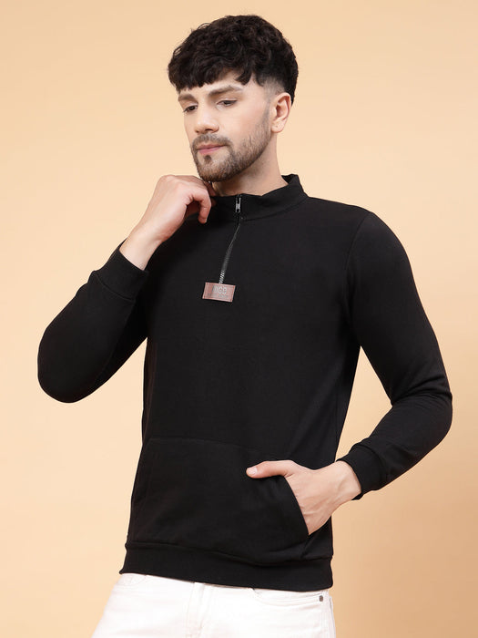 Zip-Up Neck Fleece Sweatshirt