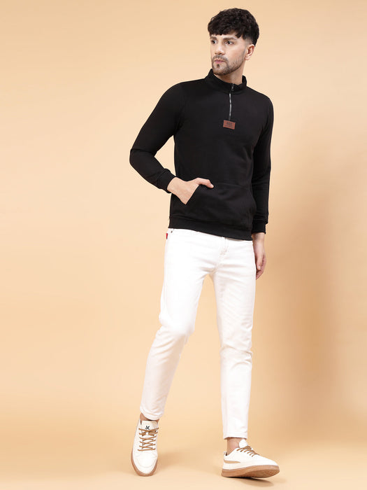 Zip-Up Neck Fleece Sweatshirt