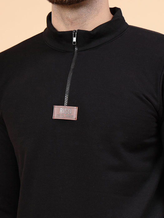 Zip-Up Neck Fleece Sweatshirt